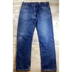 Y2K Made in USA Levi's 505 Regular Fit Blue Denim Jeans Men's W38 L32 Button Fly